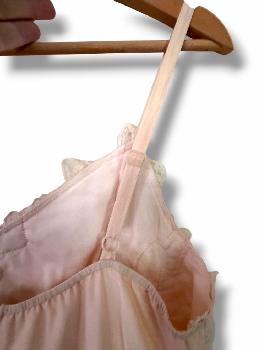 Esley Blush Floral Lace Slip Dress Sleeveless Medium Boho Romantic Cotton Silk - Picture 9 of 14